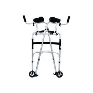 100 kg Folding Aluminum Forearm-support Walker with 5-inch Wheels featuring 100 kg forearm support walker; suited to Key functions and design features. | Two Wheeled Walkers view of 100 kg Folding Aluminum Forearm-support Walker with 5-inch Wheels