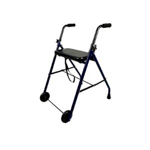 Lightweight Folding Carbon-steel Walker with Seat and Front Wheels featuring carbon steel seated walker; suited to older adults