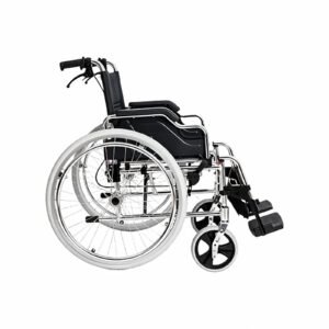 Luxury Lightweight Aluminum Folding Wheelchair featuring manual wheelchair and mobility aid; suited to home elder care