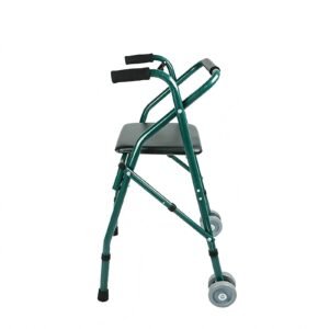 100 kg Folding Aluminum Walker with PU Seat and Front Wheels featuring 100 kg pu seat walker; suited to Key functions and design features include. | Wheeled Walking Assist with Seat view of 100 kg Folding Aluminum Walker with PU Seat and Front Wheels