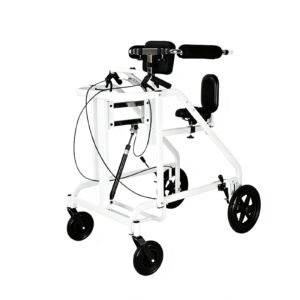 Pneumatic Rehabilitation Standing Walker with Suspended Seat featuring pneumatic standing walker; suited to supported standing