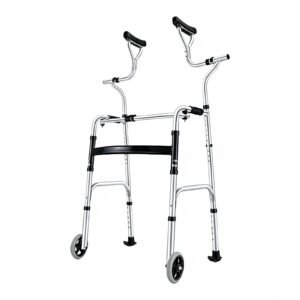 Folding Axillary-support Walker with 5-inch Wheels featuring adjustable 112 145 cm rehabilitation aid; suited to upright gait training