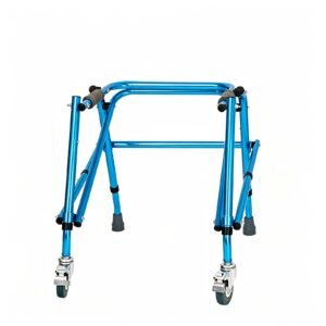 Pediatric Folding Walker with Braked Swivel Wheels featuring pediatric walker; suited to pediatric lower-limb rehabilitation