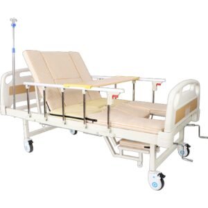 Three-crank Manual Nursing Bed with Commode featuring manual hospital bed and nursing care bed; suited to hospital wards