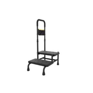 Two-step Bedside Stool with Handrail and Pouch featuring medical step stool and bedside step stool; suited to Two-step Bedside Stool with Handrail and.