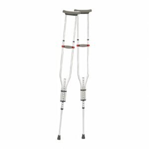136 kg Non-detachable Aluminum Underarm Crutches – Pair featuring 136 kg non detachable underarm crutch pair; suited to Key functions and design. | Twisted ankle crutches view of 136 kg Non-detachable Aluminum Underarm Crutches – Pair