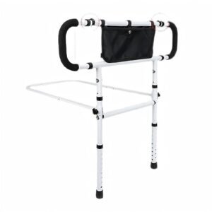 Multi-position Folding Telescopic Bed Rail featuring bed safety rail and bedside assist handle; suited to home care