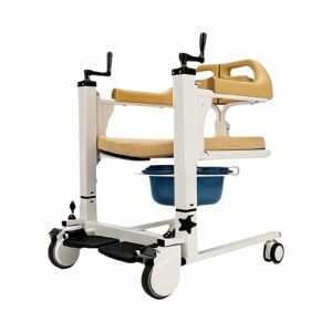 100 kg Aluminum Hand-crank Transfer and Commode Chair featuring 100 kg aluminum patient lift; suited to Key functions and design features include. | Manual patient lift view of 100 kg Aluminum Hand-crank Transfer and Commode Chair