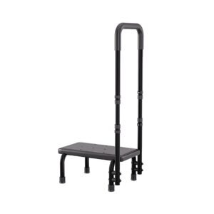 Five-height Single-step Stool with Handrail featuring medical step stool and bedside step stool; suited to bedside access