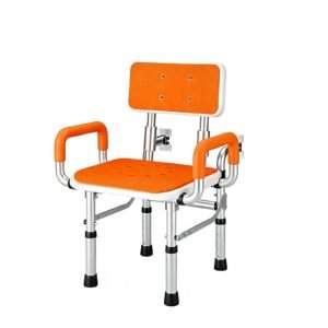 Wall-mounted Folding Shower Chair with Four-leg Support featuring wall mounted shower chair; suited to suitable for compact home bathrooms