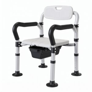 Non-slip Squat Toilet Commode featuring aluminum commode chair and height adjustable commode chair; suited to suitable for age-friendly homes. | Aluminum commode chair view of Non-slip Squat Toilet Commode
