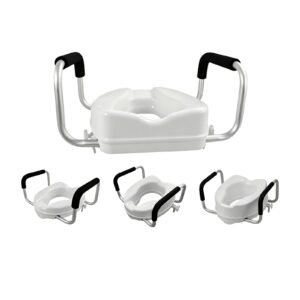 180 kg Three-height Raised Toilet Seat with Adjustable Armrests featuring raised toilet seat with arms; suited to Key functions and design features. | Toilet Riser with Armrests view of 180 kg Three-height Raised Toilet Seat with Adjustable Armrests