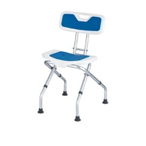 136 kg Three-step Folding Shower Chair with Waterproof Cushion featuring waterproof cushion bath seat; suited to Key functions and design features. | Foldable shower chair view of 136 kg Three-step Folding Shower Chair with Waterproof Cushion