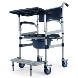 Portable Commode Chair with Tray featuring aluminum commode chair and commode chair for elderly; suited to suitable for high-frequency home care. | Commode chair for elderly view of Portable Commode Chair with Tray