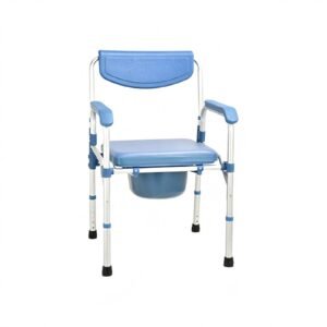 Portable Folding Commode Chair featuring aluminum commode chair and lightweight commode chair; suited to suitable beside a bed