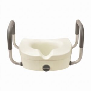 Wall-mounted Folding Toilet Riser and Shower Seat featuring wall mounted toilet riser; suited to small bathrooms