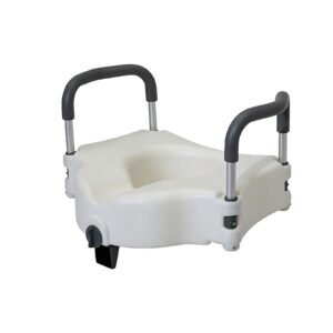 135 kg 11 cm Raised Toilet Seat with Removable Aluminum Arms featuring 135 kg raised toilet seat; suited to Key functions and design features include 11. | Portable toilet safety rails view of 135 kg 11 cm Raised Toilet Seat with Removable Aluminum Arms