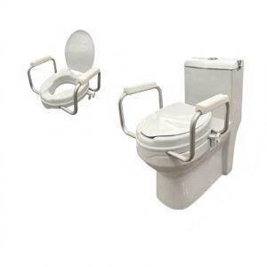 180 kg Bathroom Raised Toilet Seat with Optional Flip-up Armrests featuring 400 lb toilet riser; suited to Key functions and design features include. | Bathroom Toilet Riser view of 180 kg Bathroom Raised Toilet Seat with Optional Flip-up Armrests