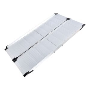 Folding Aluminum Wheelchair Ramp featuring folding wheelchair ramp and aluminum access ramp; suited to home thresholds