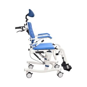 Reclining Wheeled Commode Chair featuring reclining commode chair and aluminum commode chair; suited to suitable for severe paralysis. | Rolling shower chair commode view of Reclining Wheeled Commode Chair