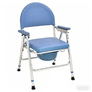 Rehab Folding Commode Chair featuring aluminum commode chair and lightweight commode chair; suited to suitable for bedside toileting and seated. | Commode chair for adults view of Rehab Folding Commode Chair