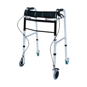 130–150 kg Four-wheel Rollator with Handbrakes and Seat featuring 150 kg rollator; suited to Key functions and design features include. | Rollator and transport chair view of 130–150 kg Four-wheel Rollator with Handbrakes and Seat