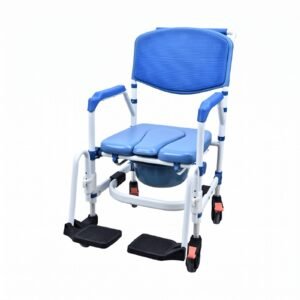Rehab Wheeled Commode Chair featuring bathroom commode chair and lightweight commode chair; suited to suitable for accessible home modifications. | Bathroom commode chair view of Rehab Wheeled Commode Chair