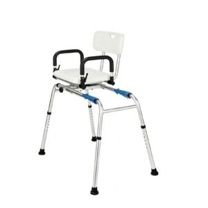 100 kg Sliding and 360-degree Swivel Bathtub Transfer Chair featuring sliding bathtub transfer chair; suited to Key functions and design features. | Rotating Bathtub Chair view of 100 kg Sliding and 360-degree Swivel Bathtub Transfer Chair