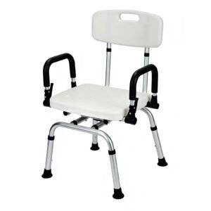 360-degree Swivel Shower Chair with Flip-up Armrests featuring 360 degree bath seat; suited to Key functions and design features include. | Rotating Bathroom Shower Chair view of 360-degree Swivel Shower Chair with Flip-up Armrests