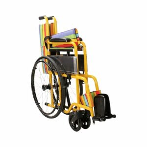 Steel Folding Pediatric Manual Wheelchair featuring folding wheelchair and mobility aid; suited to home activities