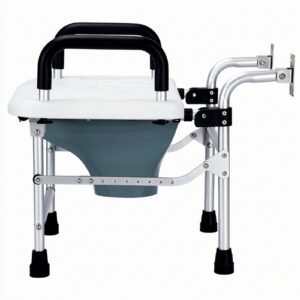 Squat-to-Sit Commode featuring aluminum commode chair and height adjustable commode chair; suited to suitable for compact bathroom renovation. | Aluminum commode chair view of Squat-to-Sit Commode