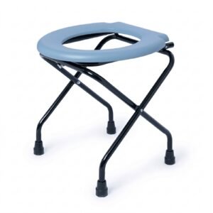 Squat-to-Sit Folding Commode Stool featuring commode chair steel and lightweight commode chair; suited to suitable for older residential bathrooms. | Lightweight commode chair view of Squat-to-Sit Folding Commode Stool