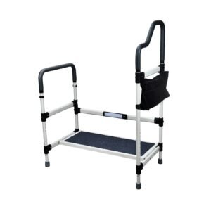 Floor-standing Bed Step Rail with Sensor Light featuring bed safety rail and bedside assist handle; suited to high box beds and elevated mattresses in.