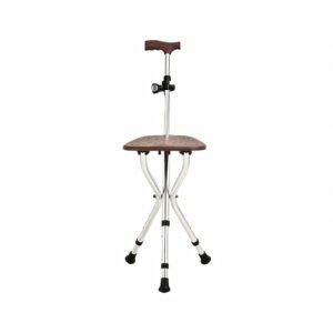 Adjustable Folding Tripod Cane Seat with Optional Light featuring folding walking stick chair; suited to older adults with leg weakness who need. | Walking Crutches view of Adjustable Folding Tripod Cane Seat with Optional Light