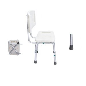 110 kg Lightweight Thickened Aluminum Shower Chair featuring lightweight shower chair; suited to Key functions and design features include. | Shower chair with back view of 110 kg Lightweight Thickened Aluminum Shower Chair