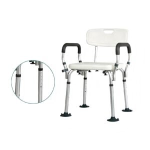 Thickened Aluminum Shower Chair with Removable Armrests and Backrest featuring shower chair with arms; suited to home bathrooms