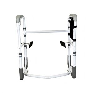 136 kg Adjustable Toilet Safety Frame with 360° Clamps featuring 136 kg toilet safety frame; suited to Key functions and design features include. | Stand alone toilet safety rail view of 136 kg Adjustable Toilet Safety Frame with 360° Clamps