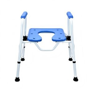 Toilet Riser Frame featuring aluminum commode chair and lightweight commode chair; suited to suitable for home bathrooms