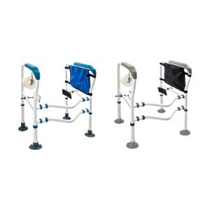 150 kg Adjustable No-drill Toilet Safety Frame with Curved Legs featuring 150 kg toilet safety frame; suited to Key functions and design features. | Toilet Seat Stand Assist view of 150 kg Adjustable No-drill Toilet Safety Frame with Curved Legs
