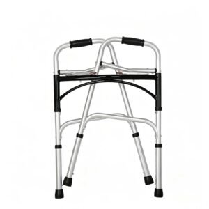 Folding Rehabilitation Walker with Wide Seat and Wheel Options featuring wide seat rehabilitation walker; suited to slow indoor walking