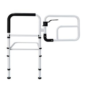 Floor-supported 90° Rotating Bed Assist Rail featuring bed safety rail and bedside assist handle; suited to homes