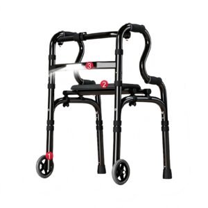Folding Walker with Magnetic Sensor LED Light featuring led light walker and night sensor mobility aid; suited to nighttime toilet trips