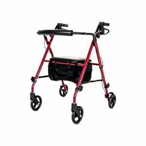150 kg Folding Aluminum Rehabilitation Rollator with Adjustable Seat featuring 150 kg aluminum rollator; suited to Key functions and design features. | Aluminum Rehab Push Cart view of 150 kg Folding Aluminum Rehabilitation Rollator with Adjustable Seat
