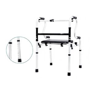 180 kg Folding Aluminum Rehabilitation Walker with Flip-up Seat featuring 180 kg flip seat walker; suited to Key functions and design features include. | Lightweight Walker view of 180 kg Folding Aluminum Rehabilitation Walker with Flip-up Seat