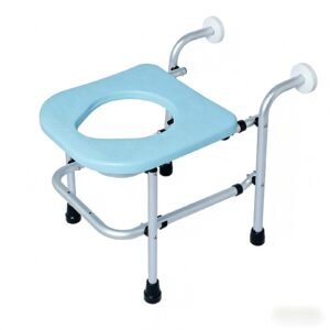 Wall-mounted Folding Aluminum Commode featuring aluminum commode chair and lightweight commode chair; suited to suitable for converting squat toilets. | Commode chair for adults view of Wall-mounted Folding Aluminum Commode