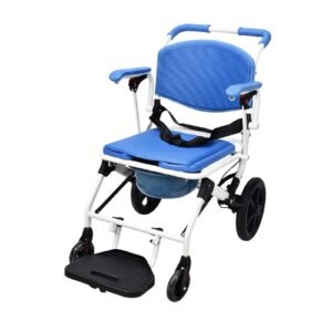 Wheeled Portable Commode Chair featuring commode chair steel and adjustable commode chair; suited to suitable for age-friendly home transfers. | Commode chair for adults view of Wheeled Portable Commode Chair
