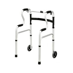Folding Rehabilitation Walker Frame with Wheel and Seat Options featuring adjustable 76.5 94 cm mobility aid; suited to home rising and walking. | Lightweight Walker view of Folding Rehabilitation Walker Frame with Wheel and Seat Options