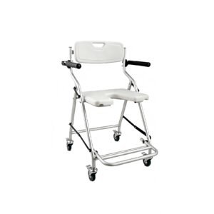 Folding Mobile Aluminum Shower Chair with Locking Casters featuring mobile shower chair; suited to home bathrooms