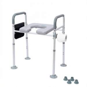 Widened Commode Chair featuring commode chair for elderly and aluminum commode chair; suited to age-friendly building upgrades. | Aluminum commode chair view of Widened Commode Chair