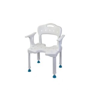 Quick-release Wide PP Shower Chair with Dual U-shaped Seat featuring wide shower chair and pp bath chair; suited to home bathrooms